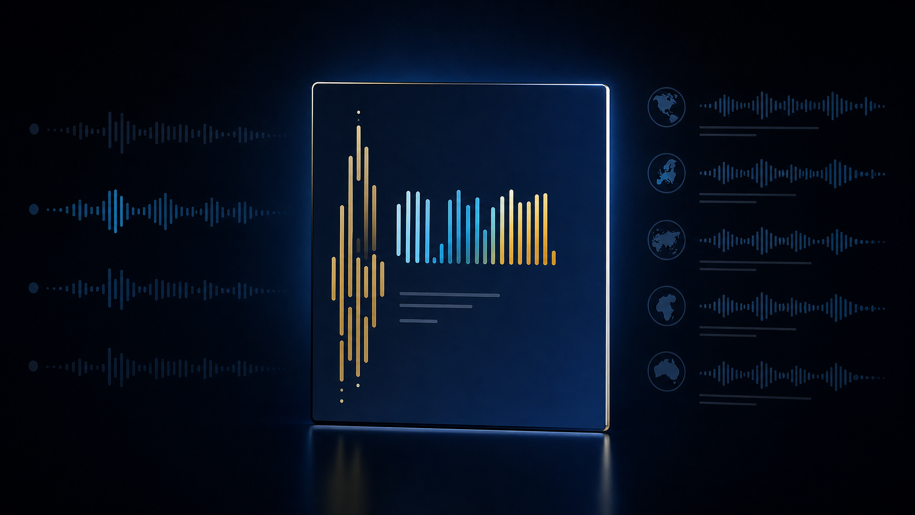 Abstract comparison-style illustration of language waveforms for online video translation tools